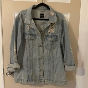 Oversized Distressed Denim Jacket
